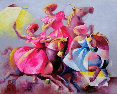 New ladies polo painting "Focus" by Yutao Ge