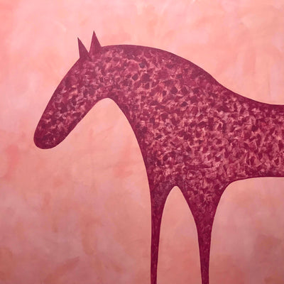 "A Horse of Course" acrylic on canvas horse painting by Sharon Pierce McCullough | Horse polo art gallery