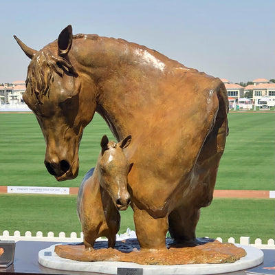 "Cautiva" bronze sculpture by Ignacio Videla | Horse polo art gallery