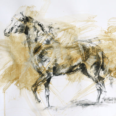 "Hierarchy 17" artwork by Benedicte Gele | Horse polo art gallery | Contemporary equestrian art for sale