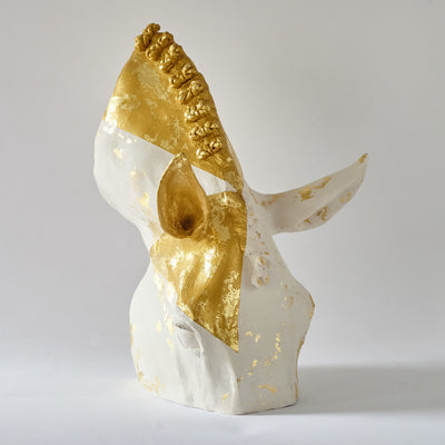 "Aureus" Ceramic sculpture by Emma Tate | Horse polo art gallery