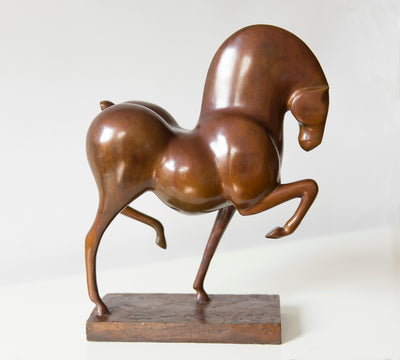 "Champ" equine bronze sculpture by Ninon art | Horse polo art gallery | Equestrian art for sale