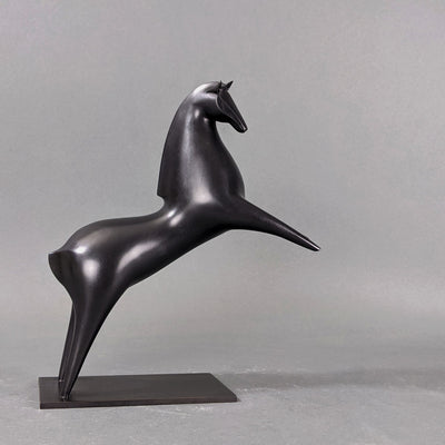 "Horse II" bronze sculpture by Athena Jahantigh | Horse polo art gallery | Elegant animalistic art