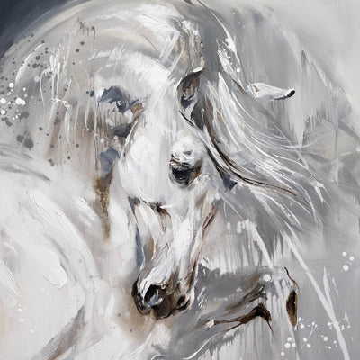 "Feel free" acrylic on canvas horse painting by Anna Cher | Horse polo art gallery