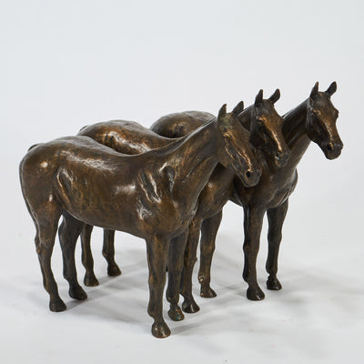 “Polo team" bronze sculpture by Salvador Fernandez Oliva | Horse polo art gallery | Equestrian art for sale