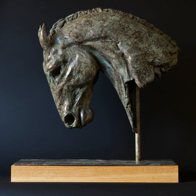 "Roman Horse" bronze sculpture by Edward Waites | Horse polo art gallery