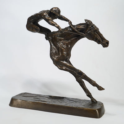 “Gran prix” bronze sculpture by Salvador Fernandez Oliva | Horse polo art gallery | Equestrian art for sale