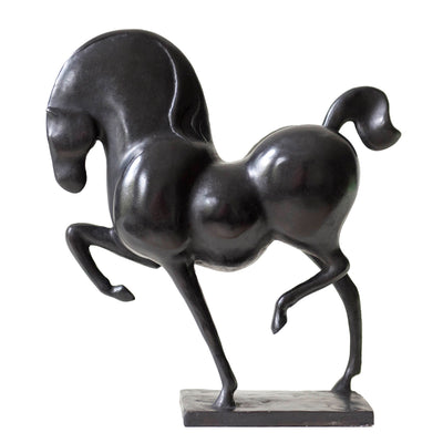 "The Star" (black) bronze equine sculpture by Ninon art | Horse polo art gallery | Contemporary equine sculpture