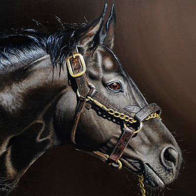 "Hat trick" oil on canvas painting by Martin Rodriguez | Horse polo art gallery | Modern equestrian art for sale