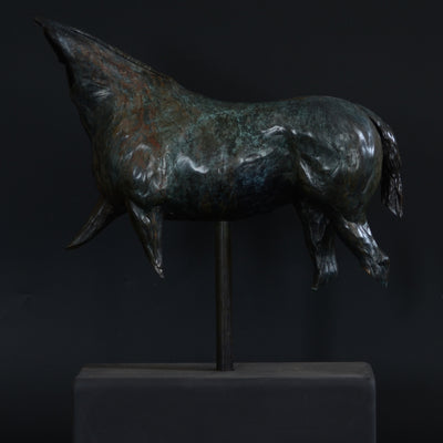 "On the Move" (Torso) bronze sculpture by Edward Waites | Horse polo art gallery