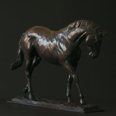 "Peppermill Maquette" bronze sculpture by Edward Waites | Horse polo art gallery