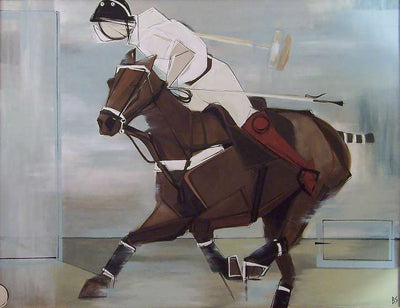 Cubistic polo painting by Bianca Smith