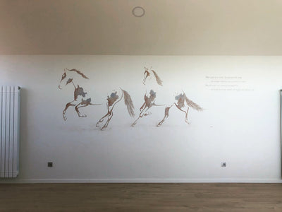 Equestrian wall paintings by Carlota Sarvise