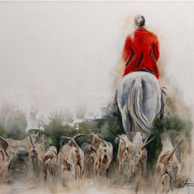 "A day in November" oil on canvas polo theme painting by Askild Winkelmann | Horse polo art gallery