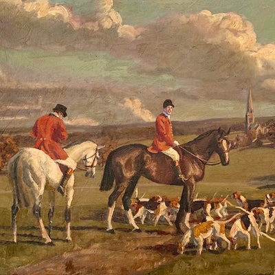 "Green and Pleasant Land" oil on canvas equine painting by Beatrice James | Horse polo art gallery