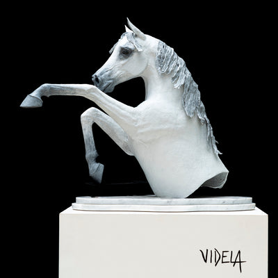 "Reborn" bronze sculpture by Ignacio Videla | Horse polo art gallery