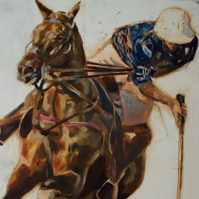 "Cambiaso Masterclass" oil on canvas painting by Askild Winkelmann | Horse polo art gallery | Equestrian art for sale
