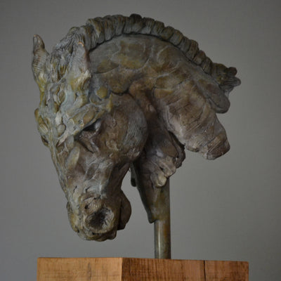 "Etruscan Horse" bronze sculpture by Edward Waites | Horse polo art gallery