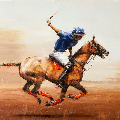 "Gallop to victory" oil on canvas painting by Alexey Klimenko | Horse polo art gallery | Contemporary polo painting for sale