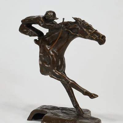 "Gallop" bronze sculpture by Salvador Fernandez Oliva | Horse polo art gallery | Equestrian art for sale