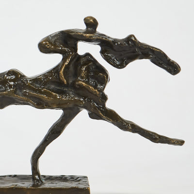 "Gallop silhouette" bronze sculpture by Salvador Fernandez Oliva | Horse polo art gallery | Equestrian art for sale