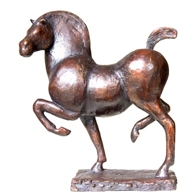 "Going out to enjoy Himself" bronze sculpture by Ninon art | Horse polo art gallery | Contemporary equine sculpture for sale