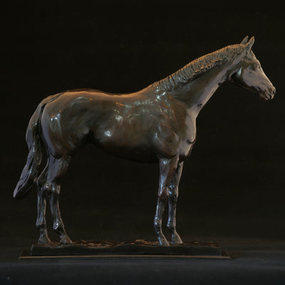 "Kingman Maquette" bronze sculpture by Edward Waites | Horse polo art gallery