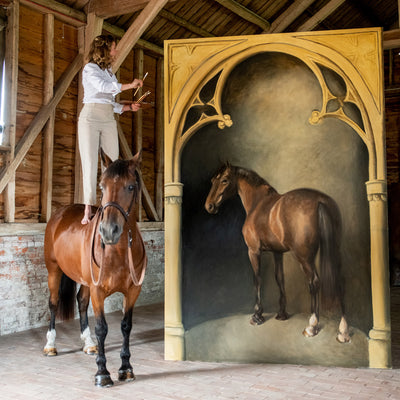 "St Margaret" oil on canvas horse painting by Madeleine Bunbury | Horse polo art gallery