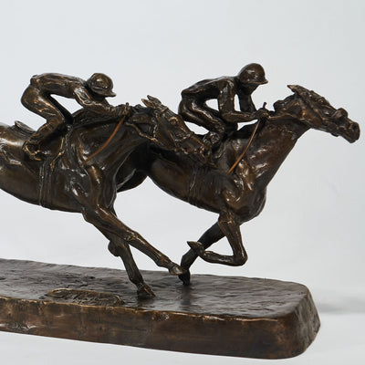 "Rush final" bronze sculpture by Salvador Fernandez Oliva | Horse polo art gallery | Equestrian art for sale