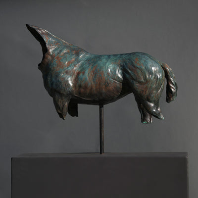 "Stallion" (Torso) bronze sculpture by Edward Waites | Horse polo art gallery