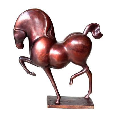 "The Star" (red) bronze equine sculpture by Ninon art | Horse polo art gallery | Contemporary equine sculpture