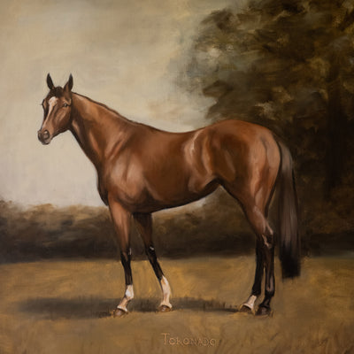 "Toronado" oil on canvas horse painting by Madeleine Bunbury | Horse polo art gallery