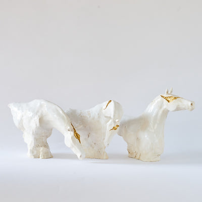 "Valid emotions" Ceramic sculpture by Emma Tate | Horse polo art gallery