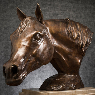 "Zamba" bronze sculpture by Ignacio Videla | Horse polo art gallery | Arabian horse
