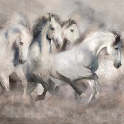 "Bountiful lavishness" acrylic on canvas horse painting by Rafael Lago | Horse polo art gallery 