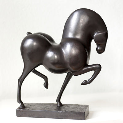 "Champ" equine bronze sculpture by Ninon art | Horse polo art gallery | Equestrian art for sale