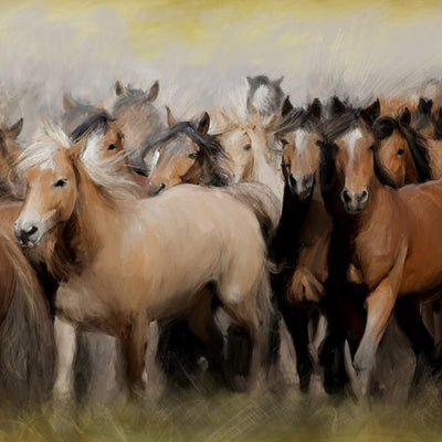"Expressing liberty" acrylic on canvas horse painting by Rafael Lago | Horse polo art gallery | Equestrian painting for sale