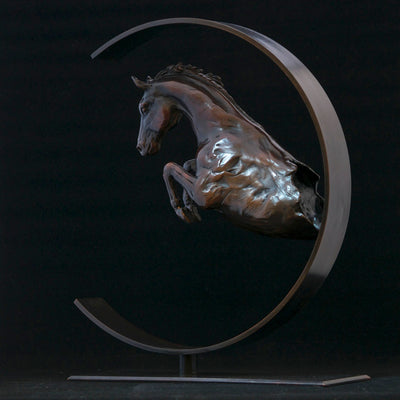 "Showjumper" bronze sculpture by Edward Waites | Horse polo art gallery