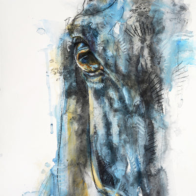 "Look XXI" artwork by Benedicte Gele | Horse polo art gallery