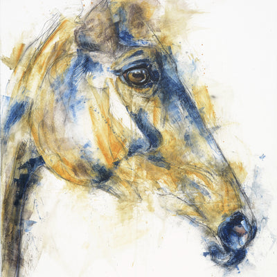 "Expression 15t" artwork by Benedicte Gele | Horse polo art gallery